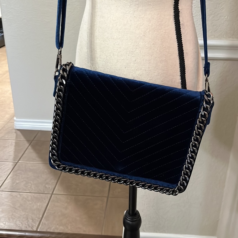 Aldo blue velvet evening crossbody bag - Picture 8 of 17